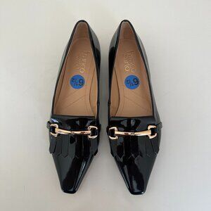 Franco Sarto "Rina" Buckle Loafers Flat Shoes - Black Patent - Size 6.5